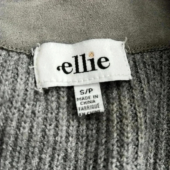 Ellie | Long grey knit zip up cardigan sweater - Picture 6 of 10